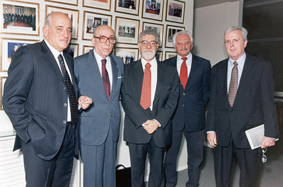 Dr. Anibal Jozami, Emb. Carlos Manuel Muñiz, Dr. Celso Lafer, Dr. Alberto Filippi y Dr. Félix Peña