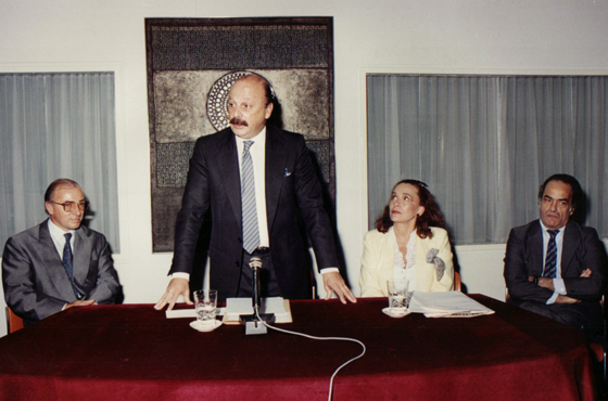Emb. Raúl Carignano, Carlos Iturralde Ballivian -Ministro de Relaciones Exteriores de Bolivia-, Dra. María Cristina Guzmán y Emb. Juan Carlos Uranga