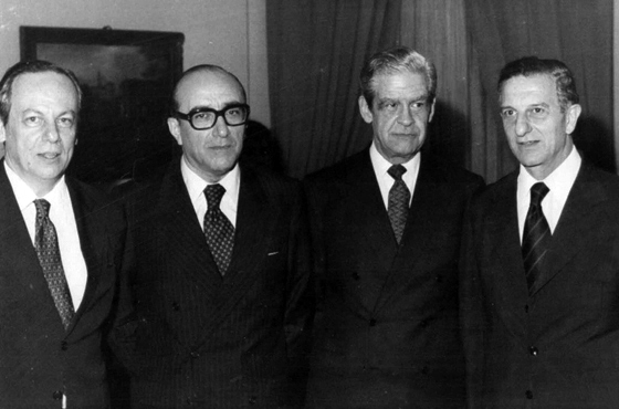 Emb. Paulo Nogueira Baptista, Emb. Carlos Manuel Muñiz, Emb. Juan Carlos Katzenstein y Subsecretario Comodoro Raúl A. Curá