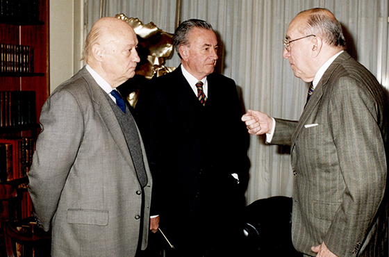 Emb. Hugo Gobbi, Dr. Carlos Florit y Emb. Carlos Manuel Muñiz