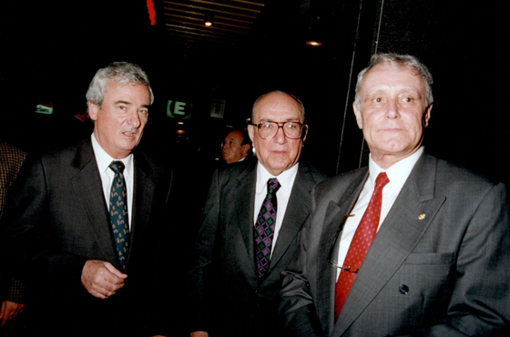 Jean Marc Boillat -Embajador de Suiza-, Emb. Carlos Manuel Muñiz y Ministro Flavio Cotti