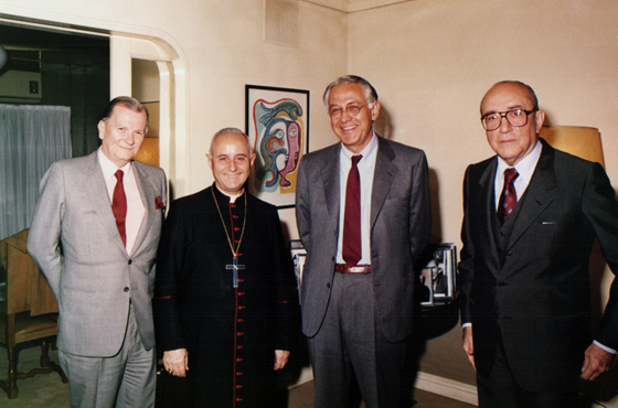 Dr. Carlos Conrado Helbling, S.E.R. Mons. Ubaldo Calabresi, Guido Di Tella y Emb. Carlos Manuel Muñiz