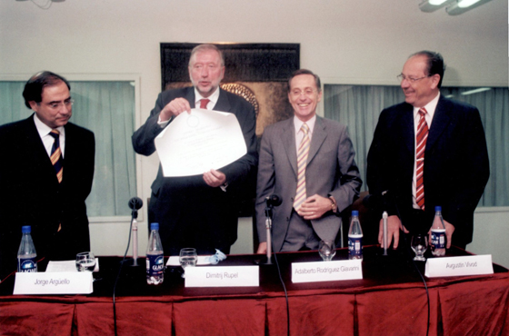 Jorge Argüello, Adalberto Rodríguez Giavarini, Dimitrij Rupel y Embajador Avgustin Vivod