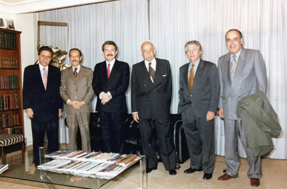Eduardo Robledo Rincón -Embajador de México-, Dr. Jorge A. Aja Espil, D. Juan Rebolledo Gout, Dr. Facundo Suárez, Eduardo Tachetti -Embajador argentino en México- y Manuel Gálvez Coronado -Embajador de Guatemala-