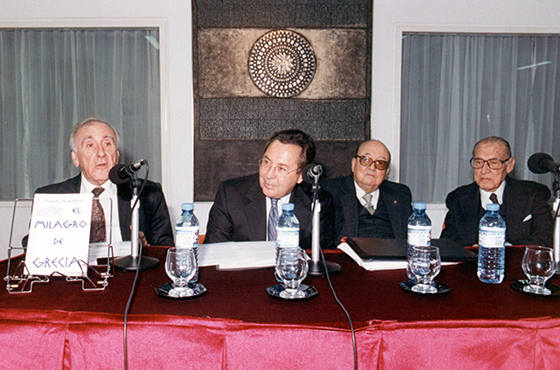 Armando Ribas, Emb. Alexios Cogevinas, Miguel Albornoz y Carlos María Gelly y Obes