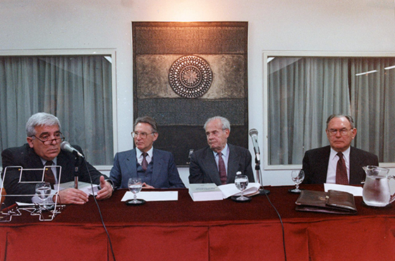 Dr. Jorge H. Lavopa, Dr. Ricardo Xavier Basaldúa, Dr. Eduardo A. Roca y Dr. Elvio Baldinelli