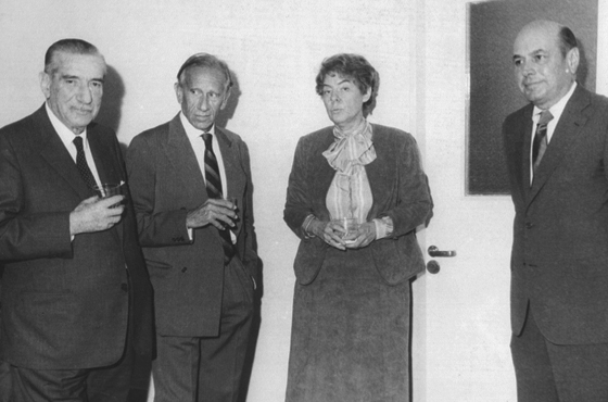 Dr. Mario Amadeo, Emb. Lucio García del Solar, Emb. Jeane Kirkpatrick y Emb. Harry Schlaudeman