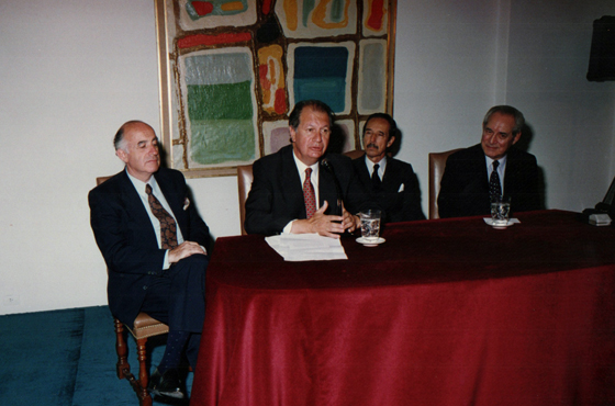 Carlos Figueroa Serrano -Emb. de Chile-, Dr. Ricardo Lagos, Jorge A. Aja Espil y José María Castiñeira de Dios