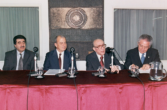 Emb. Hicham Handan, Emb. Mohammed Issa, Emb. Carlos Manuel Muñiz y Emb. Jorge Hugo Herrera Vegas