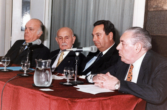 Dr. Fernando Cuevillas, Emb. Benito Llambí, Emb. Abel Parentini Posse y Emb. Miguel Unamuno