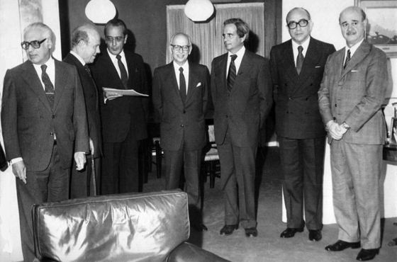 Emb. Ernesto de La Guardia, Emb. Nicanor Costa Méndez, Emb. Bernardo Zuleta, Emb. Alfonso Arias Schreiber, Emb. Sergio Martins Thompson Flores, Emb. Carlos Manuel Muñiz y Gral. de Brigada D. Jorge Desiderio Martínez Quiroga
