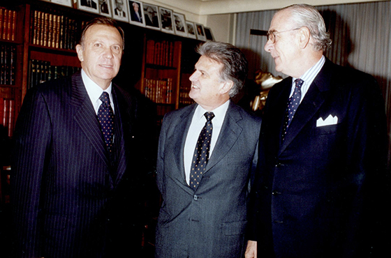 Ministro Didier Opertti Badán, Embajador argentino en Uruguay D. Juan Manuel Casella y Embajador del Uruguay en la Argentina D. Julio César Lupinacci