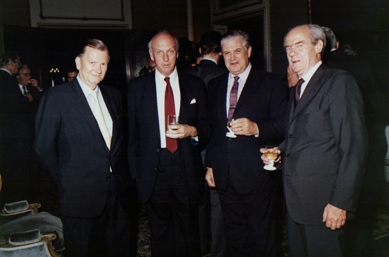 Jockey Club, Buenos Aires. Carlos Conrado Helbling, Lord David Montgomery, Rafael Vázquez Mansilla y Eduardo A. Roca
