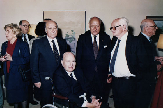 Sra. de Aguirre Lanari, Emb. Juan Carlos M. Beltramino, Dr. Carlos Mainini Ríos, Dr. Felipe Herrera, Sen. Juan R. Aguirre Lanari, Emb. Roberto E. Guyer y Emb. Guillermo Speroni