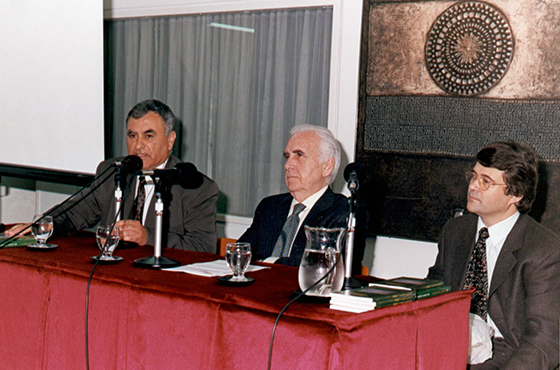Lic. Oscar R. Nocetti, Emb. Carlos Ortiz de Rozas y Prof. Lucio Bernardo Mir