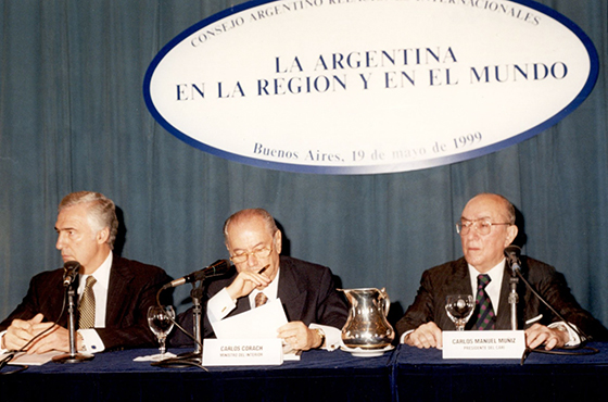 Ministro Jorge Domínguez, Ministro Carlos Corach y Emb. Carlos Manuel Muñiz