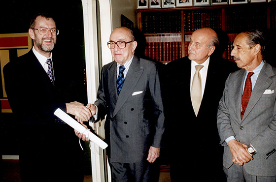 Ministro John Battle, Emb. Carlos Manuel Muñiz, Dr. Antonio Estrany y Gendre y Dr. Jorge A. Aja Espil