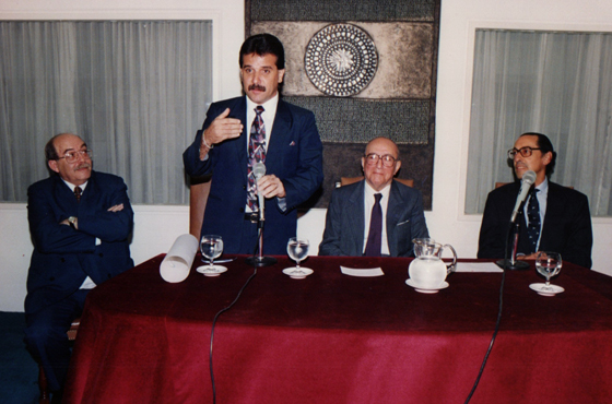 Miguel Brugueras del Valle -Embajador de Cuba en la Argentina-, D. Roberto Robaina González, Emb Carlos Manuel Muñiz y Vicecanciller Fernando Petrella
