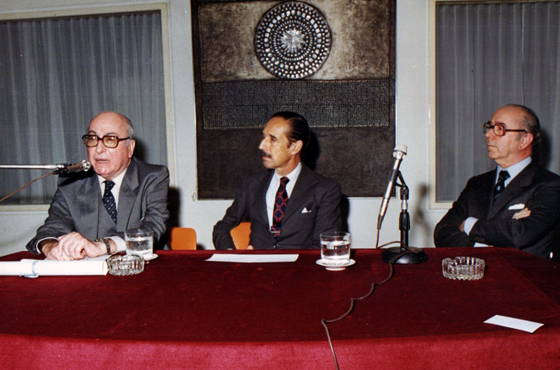 Dr. Angel Federico Robledo, Dr. Jorge A. Aja Espil y Dr. Oscar Puiggrós
