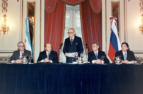 Dr. Jorge Taiana, D. Igor Ivanov, Emb. Carlos Manuel Muñiz, Emb. Evgueny Mikhailovich Astakhov y Emb. Juan Carlos Sánchez Arnau