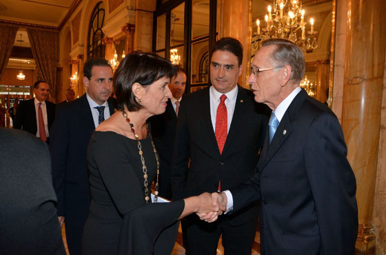 Presidenta Doris Leuthard, Embajador de Suiza Hanspeter Mock y Adalberto Rodríguez Giavarini